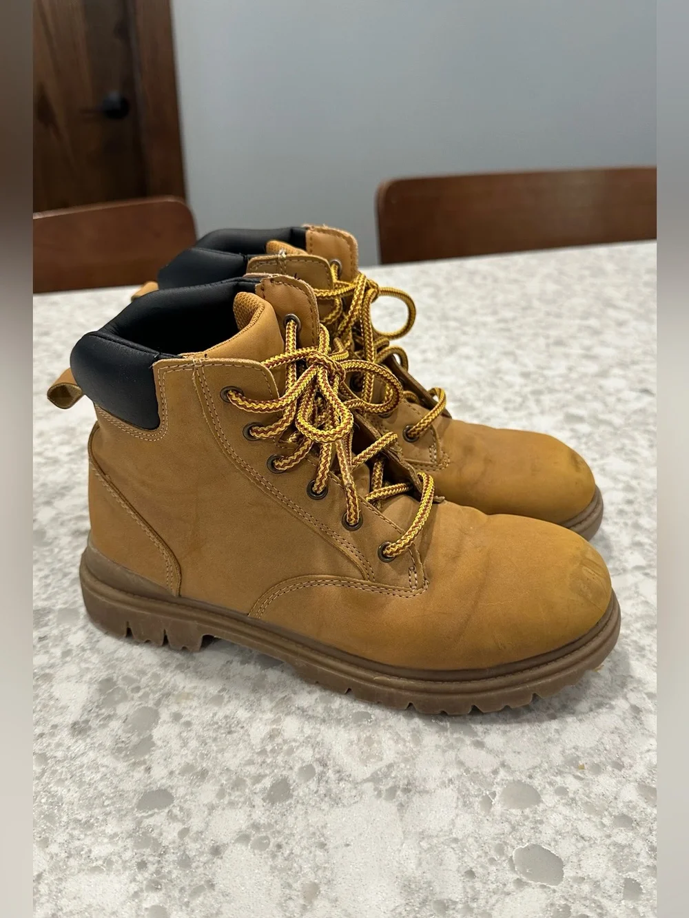 KIDS SIZE 4 Tan Work Boots